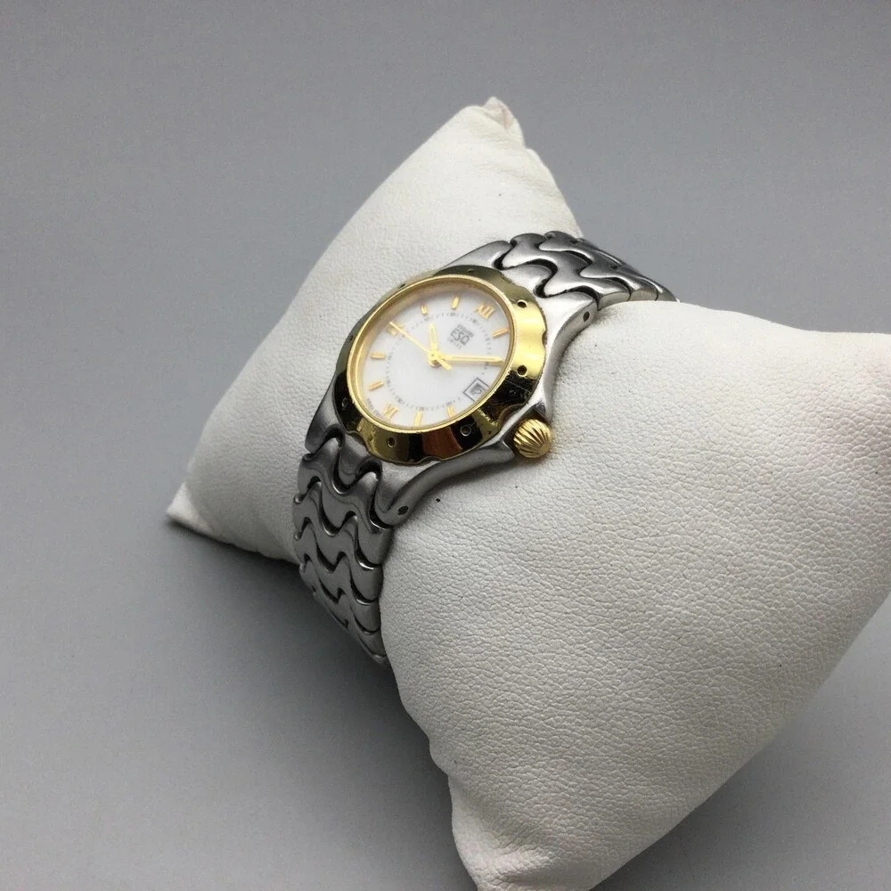 ESQ Freedom Womens Watch 25mm Two Tone Bracelet Date Stainless New Battery 5.5